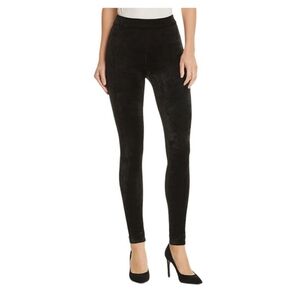 Theory Adbelle black velvet velour knit pull-on leggings